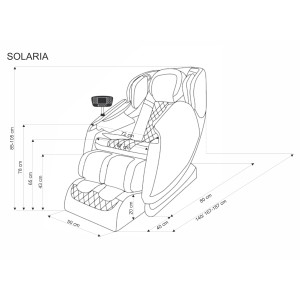 SOLARIA fotel wypoczynkowy z funkcją masażu i podgrzewania, kremowy / popielaty