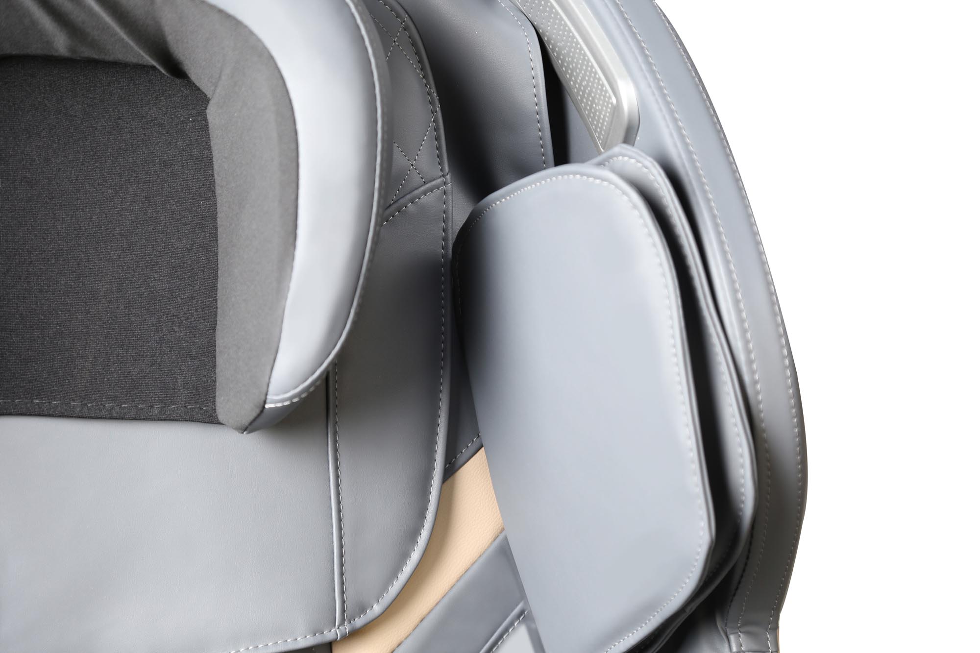 SOLARIA fotel wypoczynkowy z funkcją masażu i podgrzewania, kremowy / popielaty