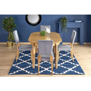 SORBUS stół rozkładany, blat - dąb miodowy, nogi - dąb miodowy