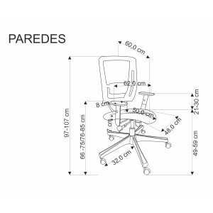 PAREDES fotel gabinetowy czarny )