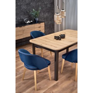 FLORIAN stół rozkładany blat - dąb artisan, nogi - czarny