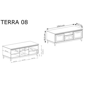 Szafka RTV 2D1S Terra TA-8