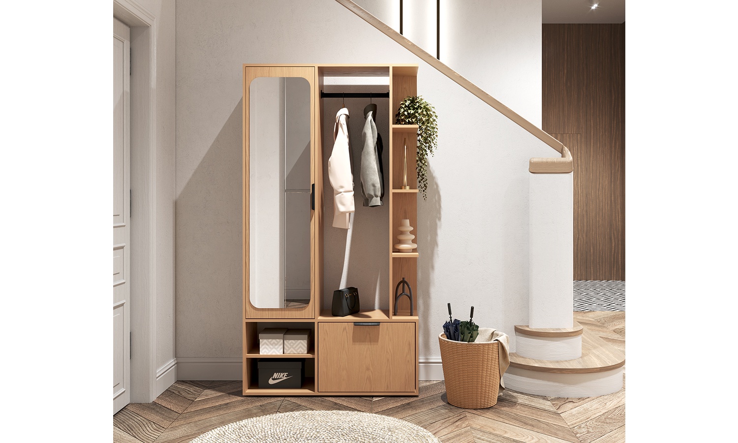 Garderoba Nala (dąb bookmatch)