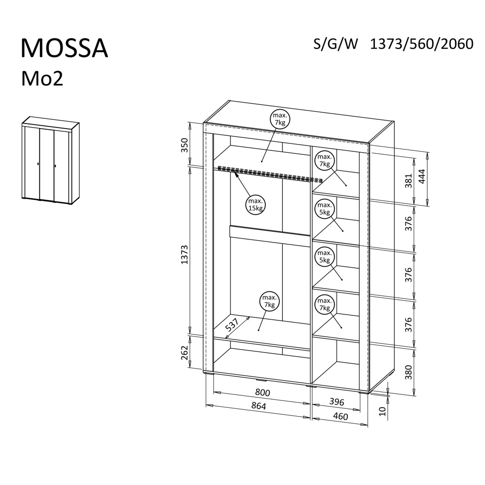 DUŻA SZAFA MOSSA MO-2 (BIAŁY)