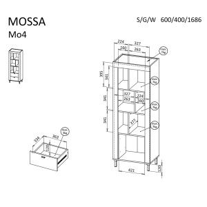 REGAŁ NISKI MOSSA MO-4 (BIAŁY)
