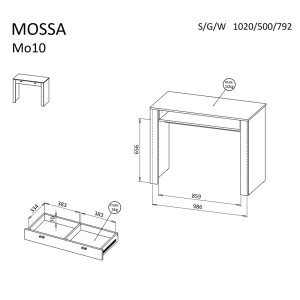 TOALETKA MOSSA MO-10 (BIAŁY)