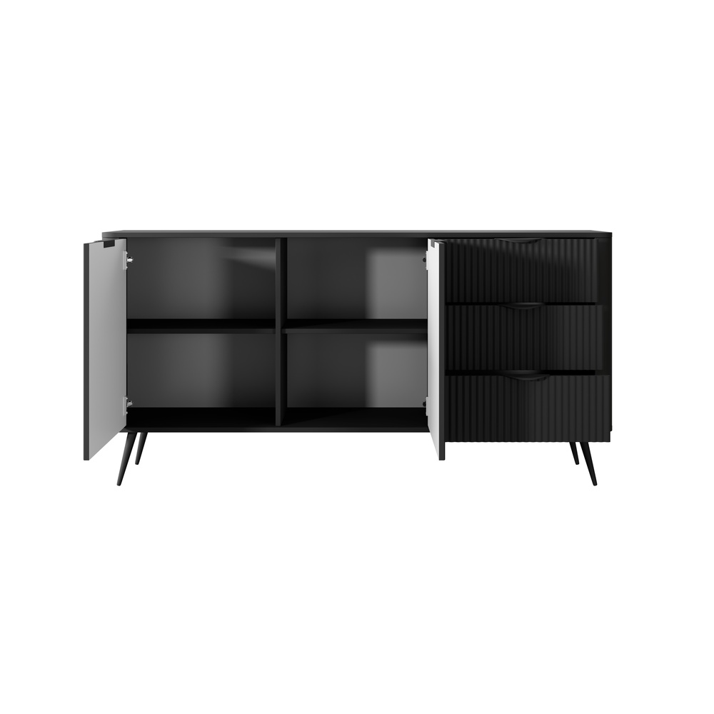 KOMODA LANTE 163 2D3S C (czarny mat)