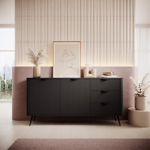KOMODA LANTE 163 2D3S C (czarny mat)