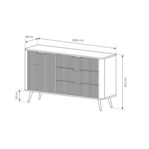KOMODA LANTE 138 D3S D (czarny mat)