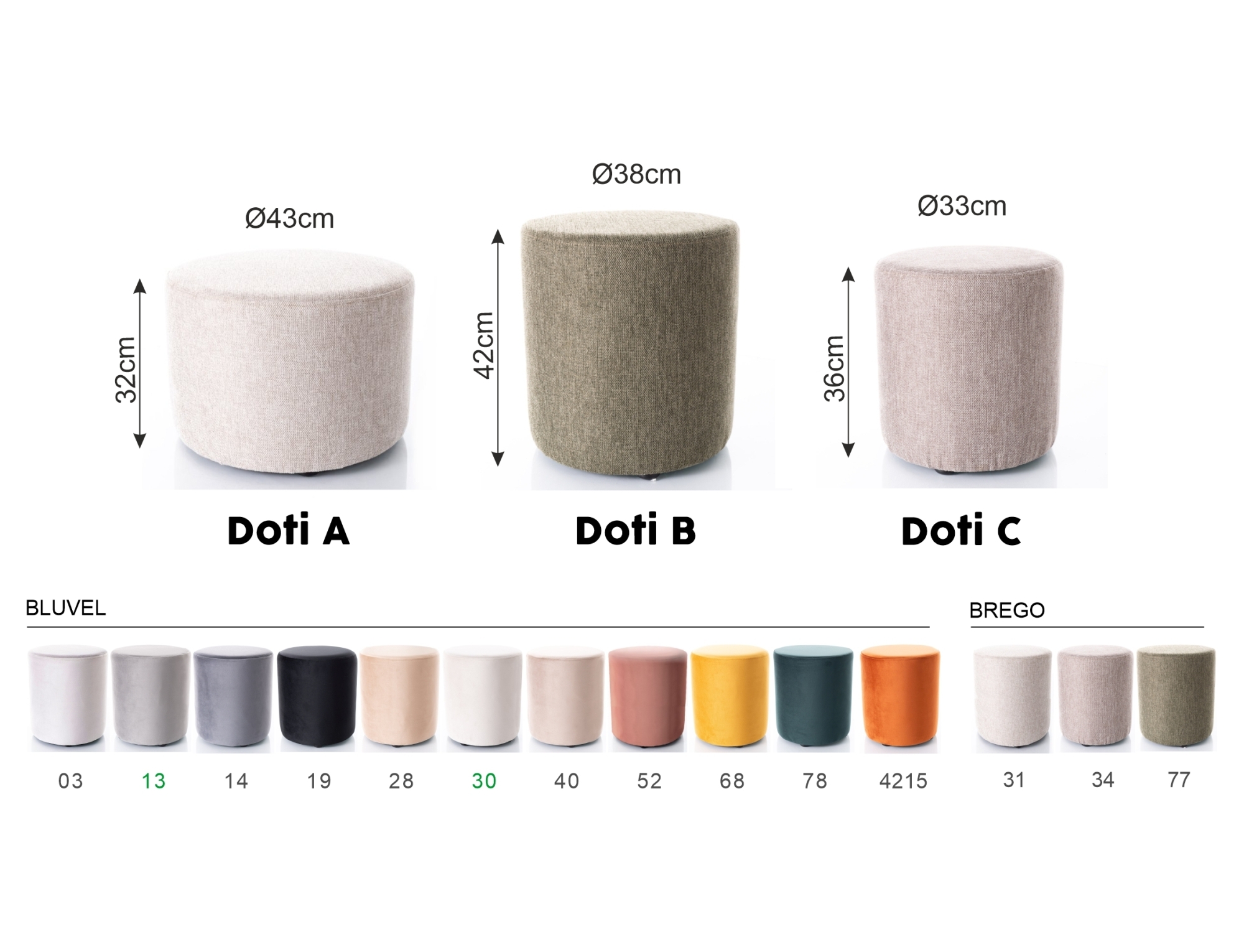 Puf doti b velvet