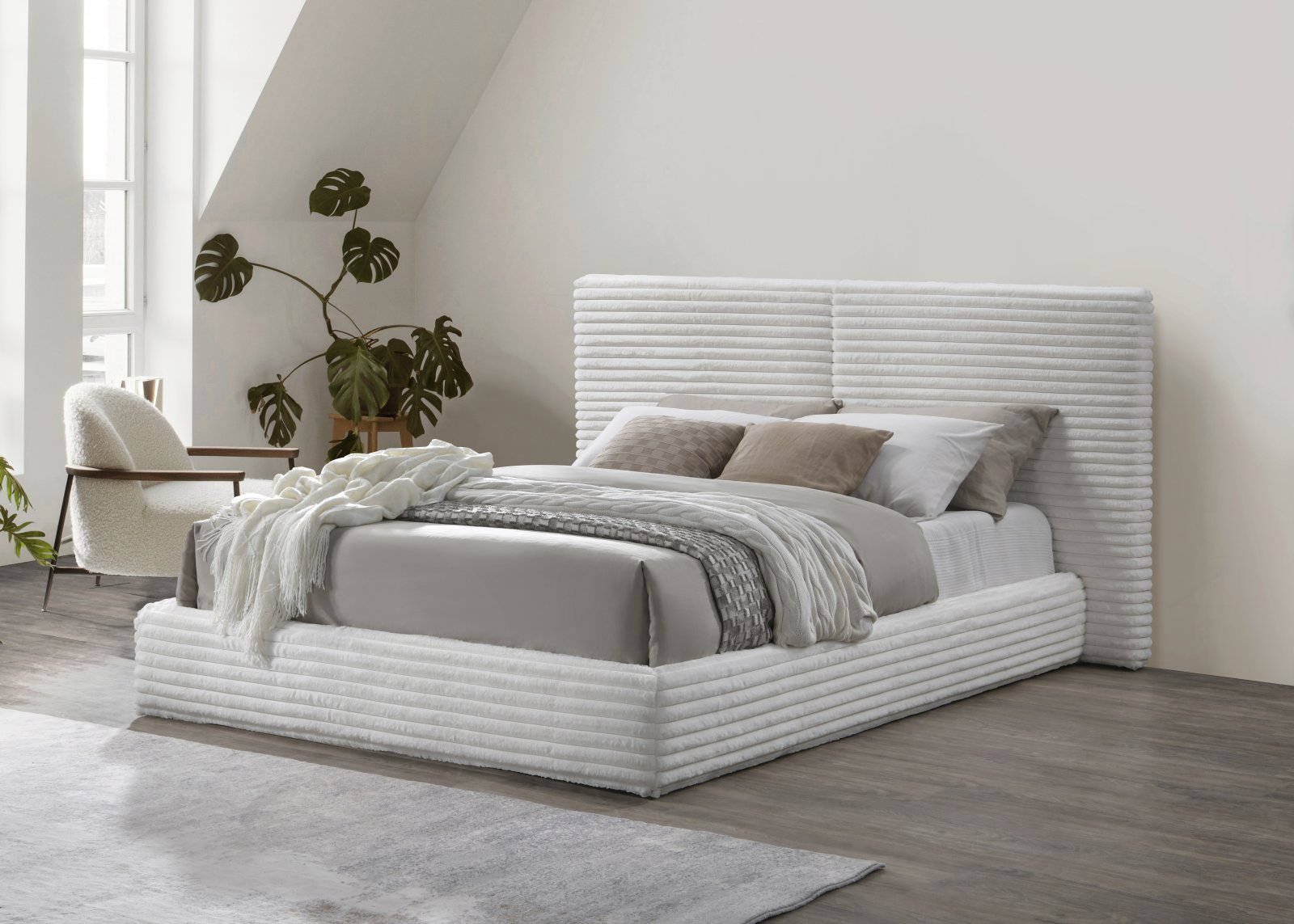 MADERA 160 łóżko kremowy