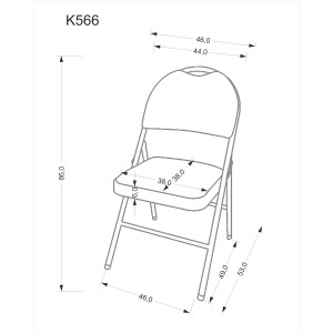 K566 krzesło składane, czarny / popiel (1p=6szt)