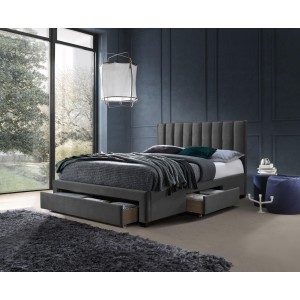 GRACE 140 łóżko z szufladami popiel velvet