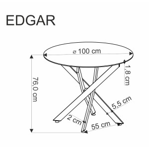 EDGAR stół, blat - dąb złoty, nogi - czarny