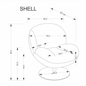 SHELL fotel wypoczynkowy, popielaty