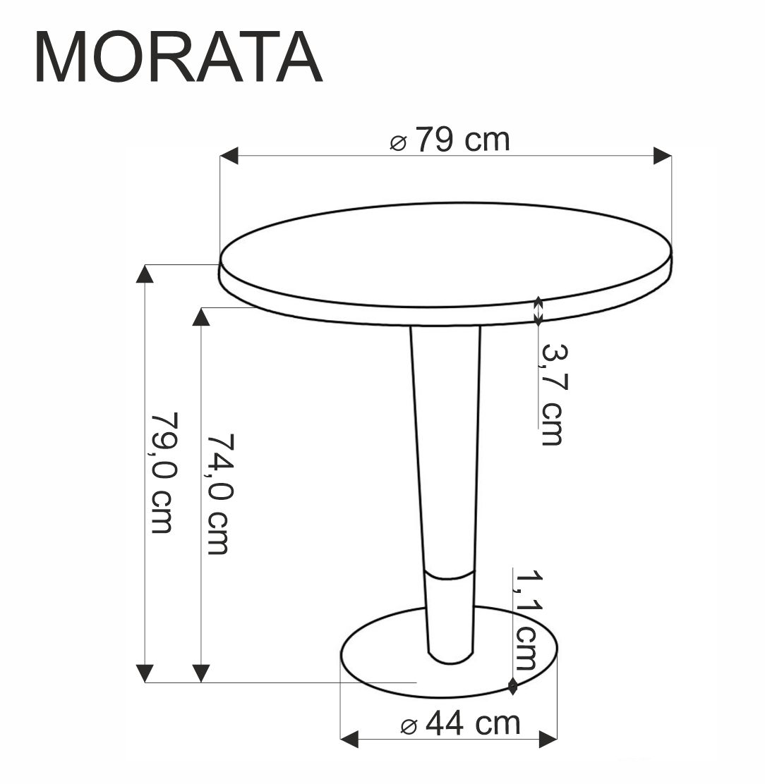 MORATA stół okrągły, biały marmur / czarny / złoty